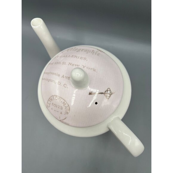 Gracie China Stechcol 4-Cup Teapot In Pink & White With Rose & Travel Design - Picture 2 of 13